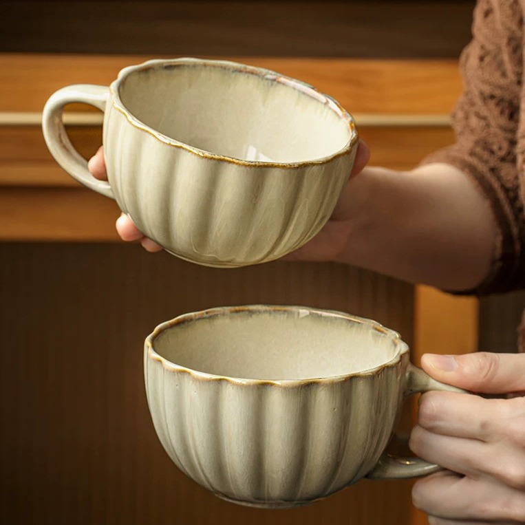 Retro Kiln-Transmutation Ceramic Breakfast Mug product view