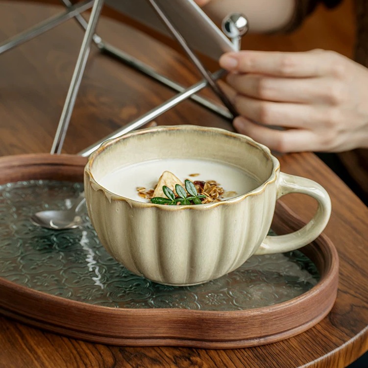 Retro Kiln-Transmutation Ceramic Breakfast Mug product view