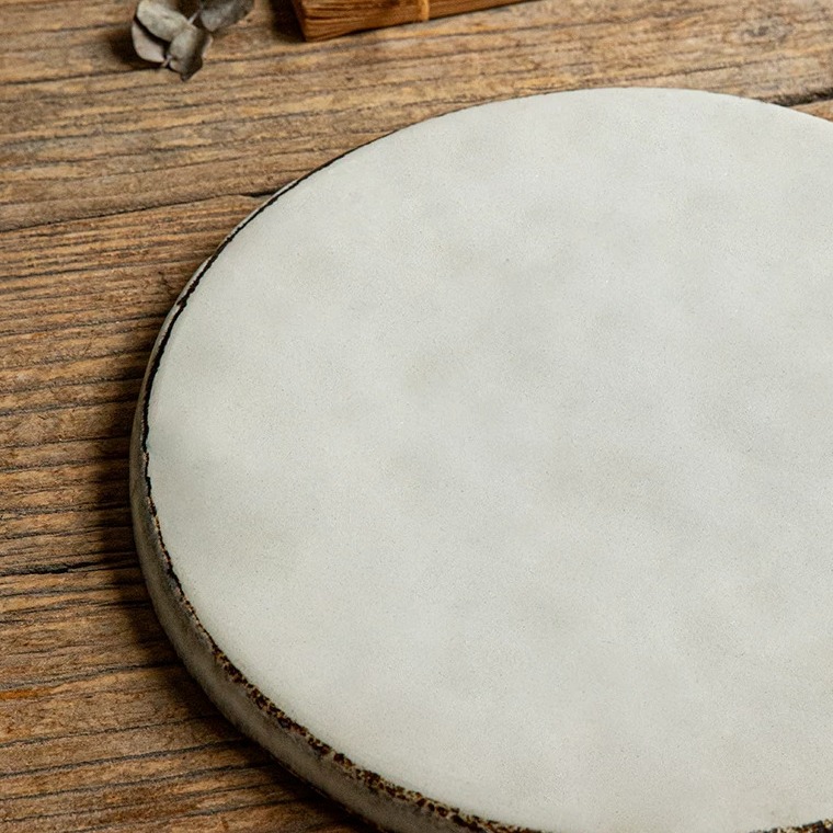 Ice-Crackle Glaze Ceramic Dinner Plate - Hand-Finished 10.5-inch Piece product view