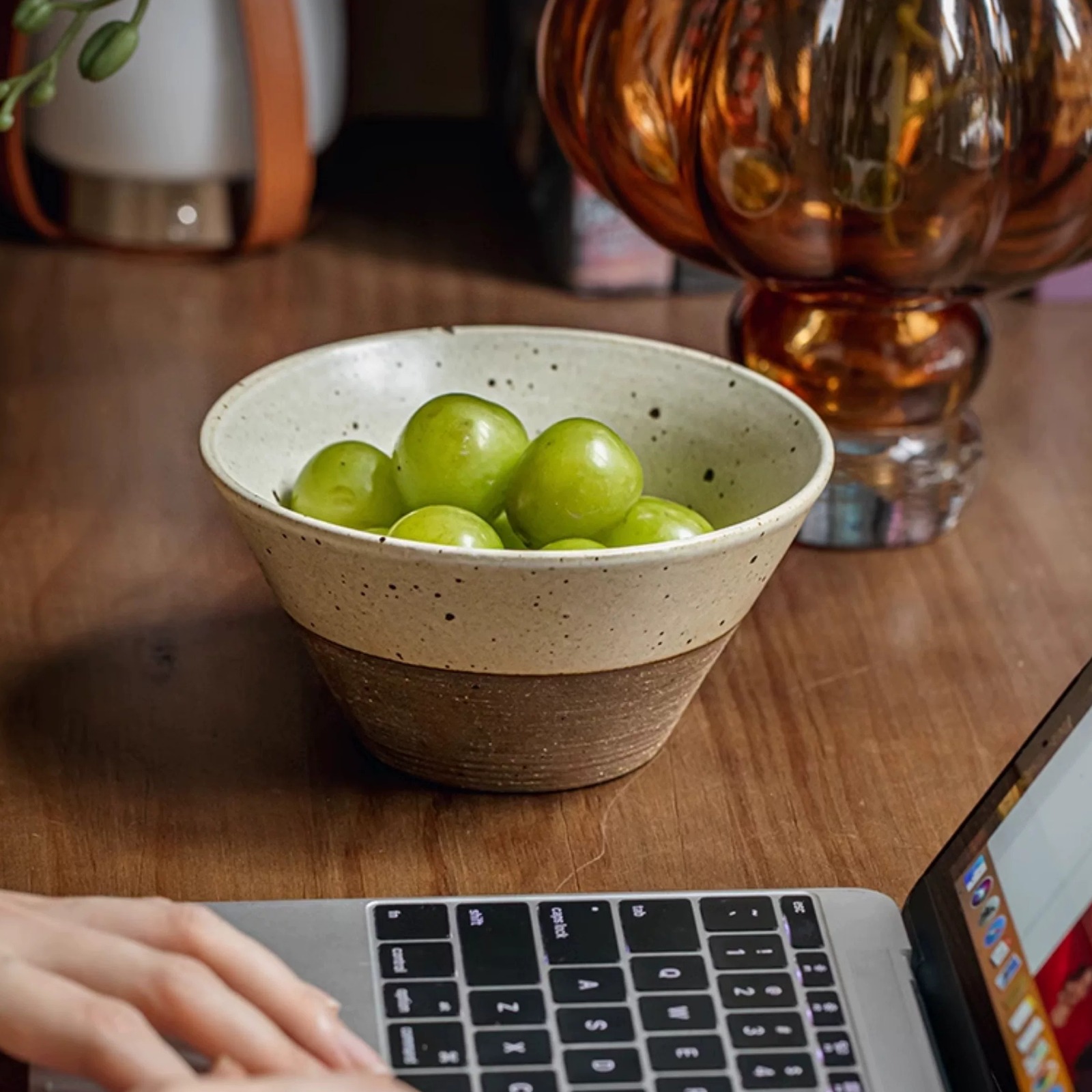 Handcrafted Rough Stoneware Bowl, 6-Inch Artisan Serving Bowl product view