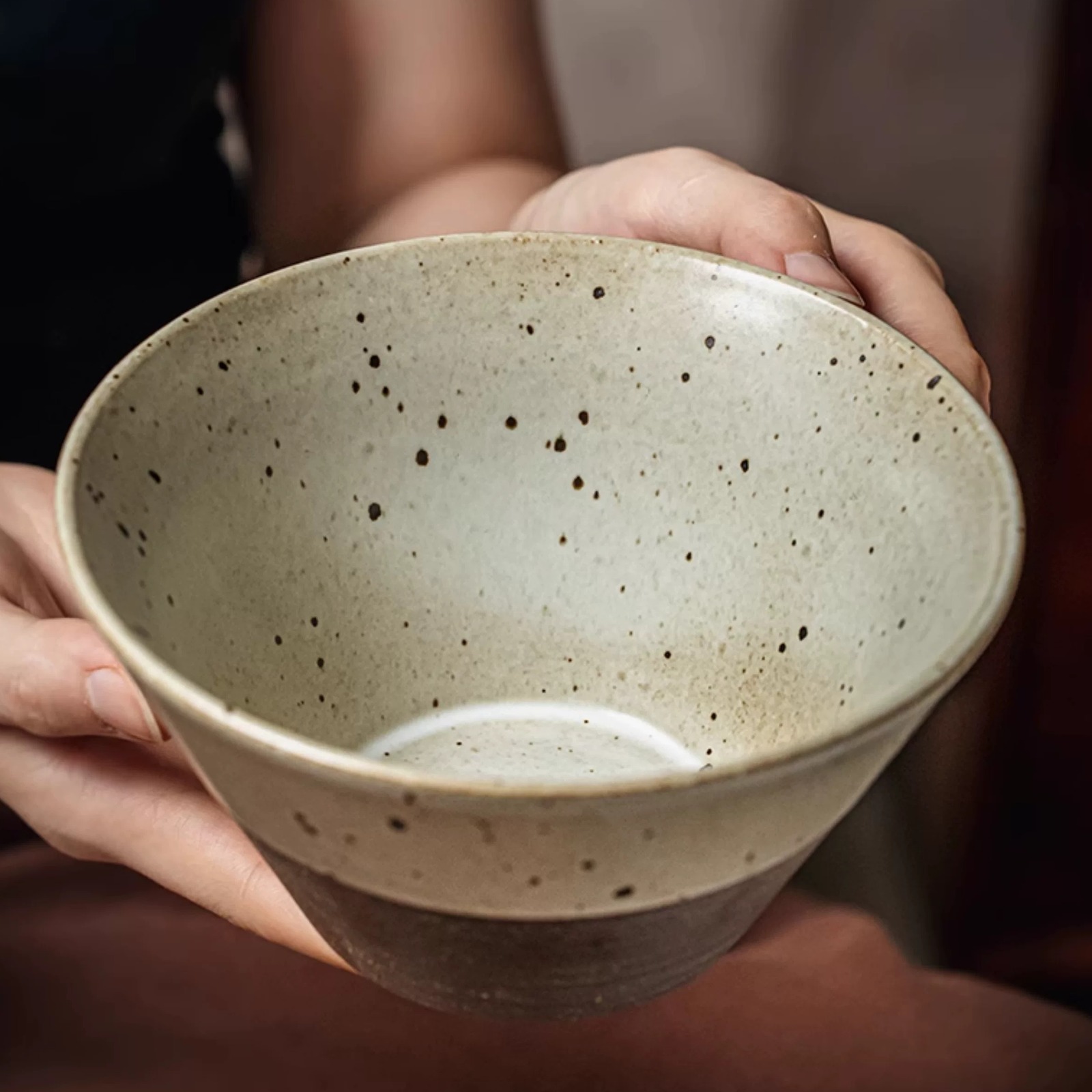 Handcrafted Rough Stoneware Bowl, 6-Inch Artisan Serving Bowl product view