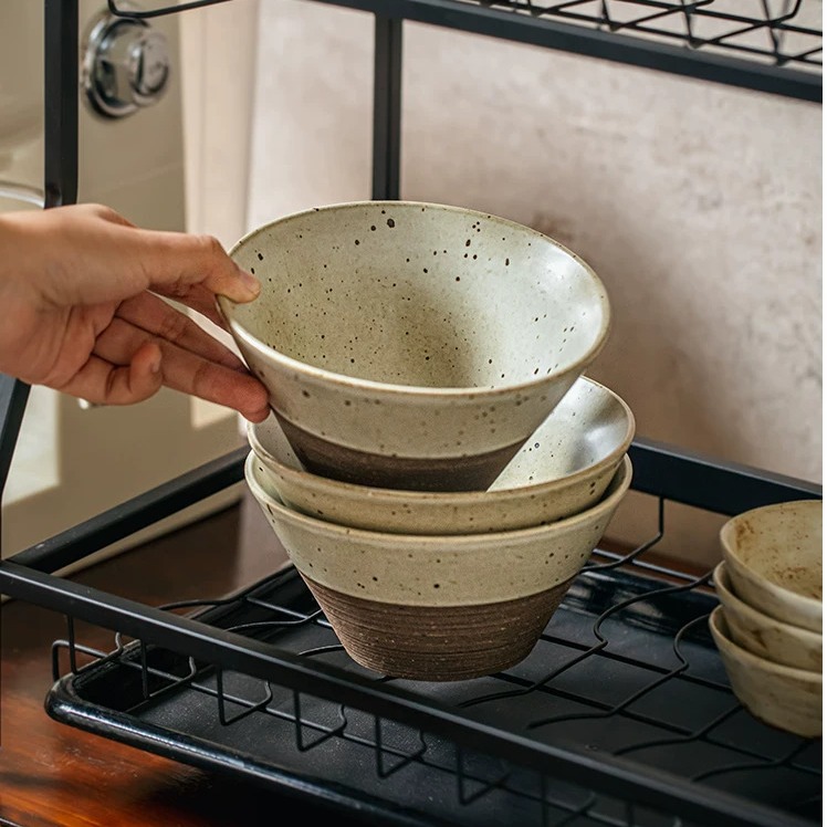 Handcrafted Rough Stoneware Bowl, 6-Inch Artisan Serving Bowl product view