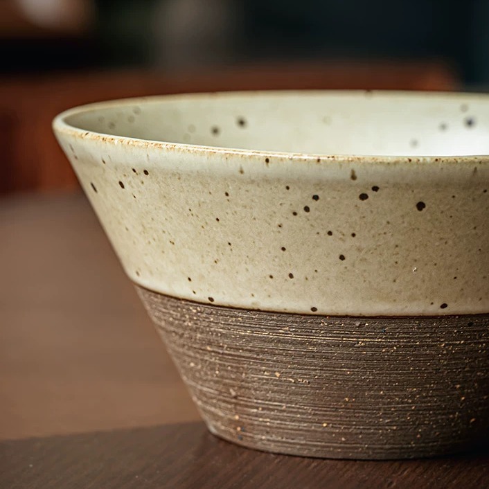 Handcrafted Rough Stoneware Bowl, 6-Inch Artisan Serving Bowl product view