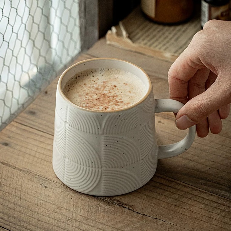 Minimalist Ceramic Mug with Subtle Relief Texture product view