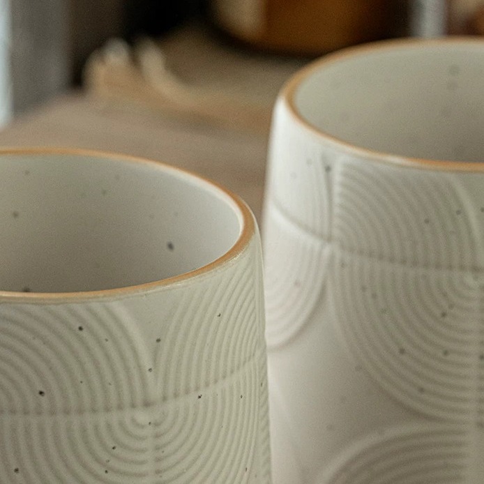 Minimalist Ceramic Mug with Subtle Relief Texture product view