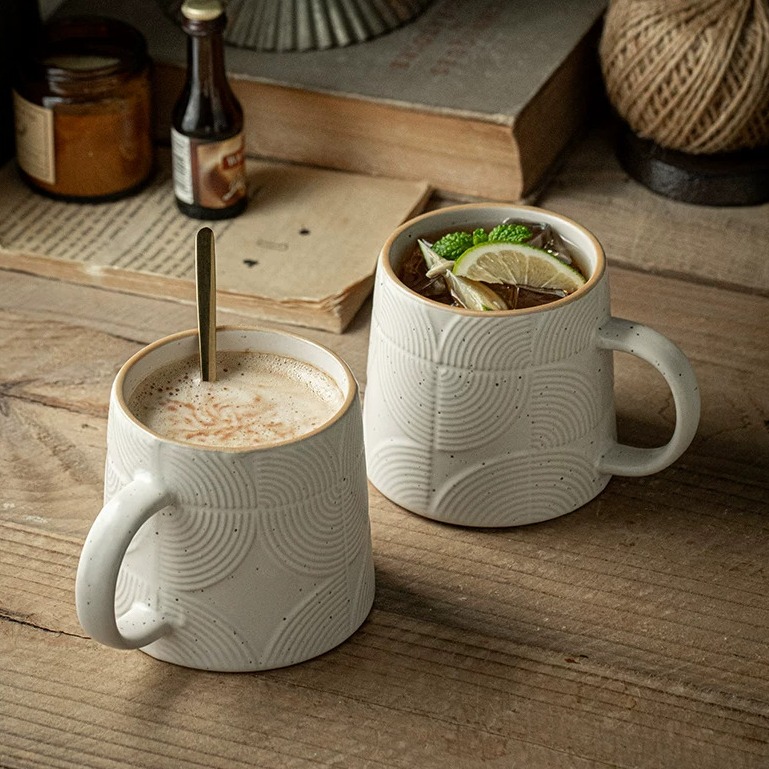 Minimalist Ceramic Mug with Subtle Relief Texture product view