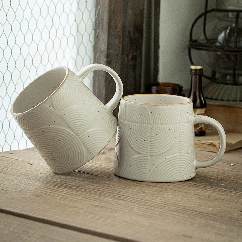 Minimalist Ceramic Mug with Subtle Relief Texture product view