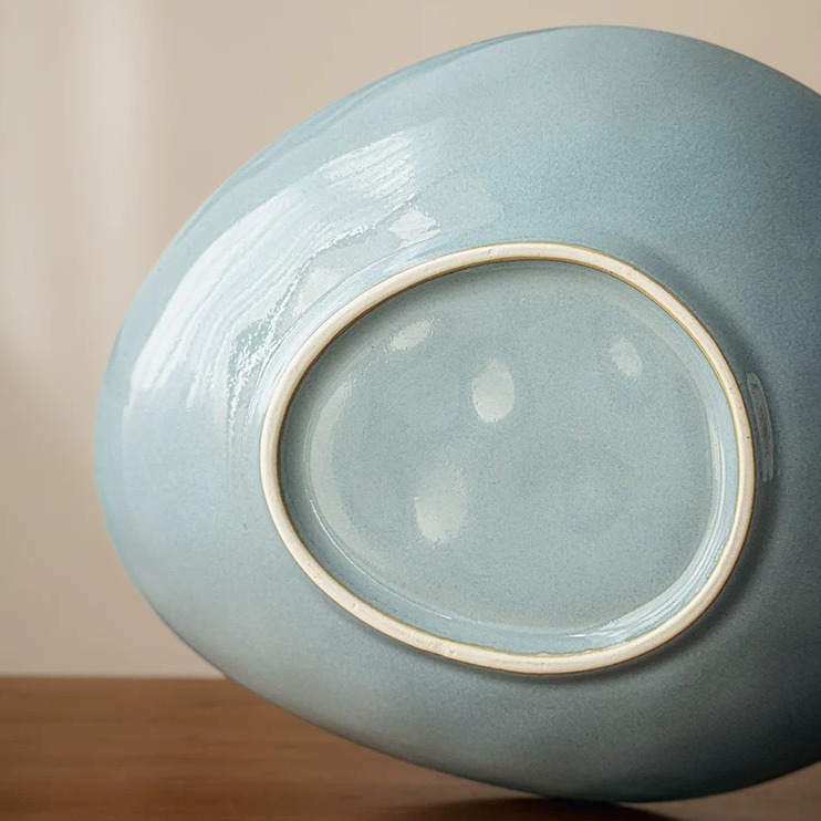 Handcrafted Irregular Ice Crackle Glaze Ceramic Bowl, 8-inch product view