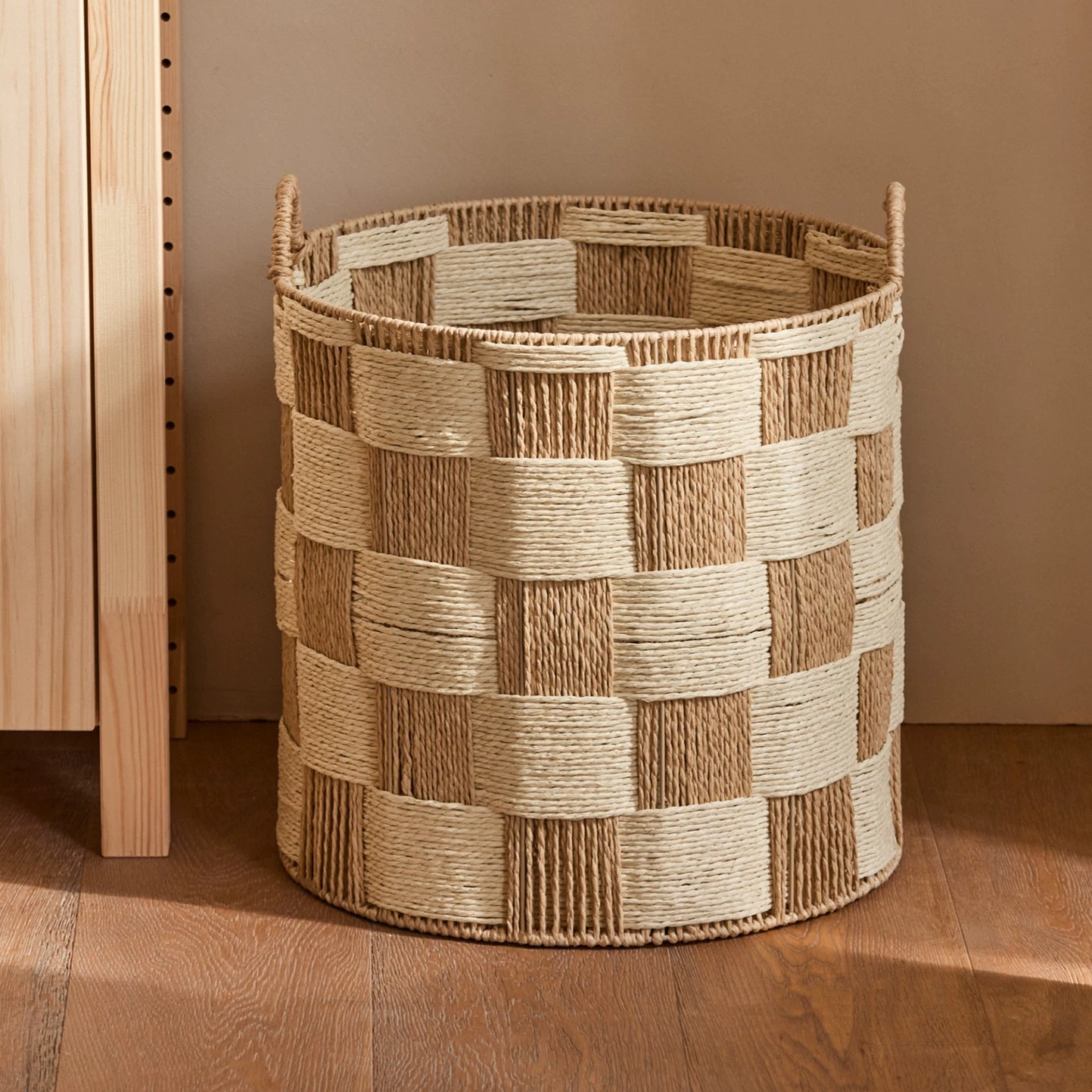 Hand-Woven Natural Paper Rope Storage Basket product view