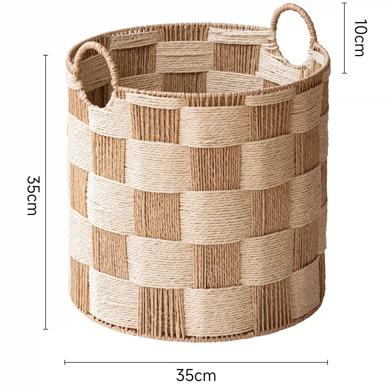 Hand-Woven Natural Paper Rope Storage Basket product view