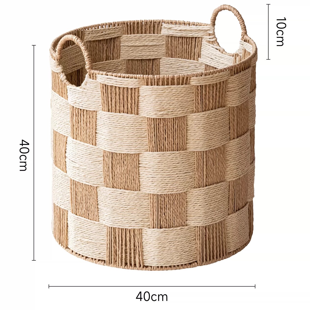 Hand-Woven Natural Paper Rope Storage Basket product view