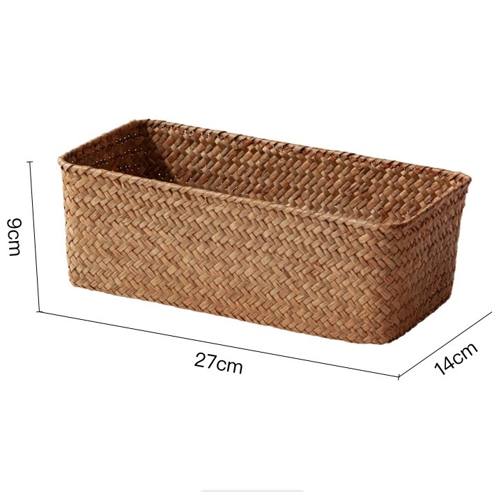 Hand-Woven Natural Seagrass Storage Basket product view