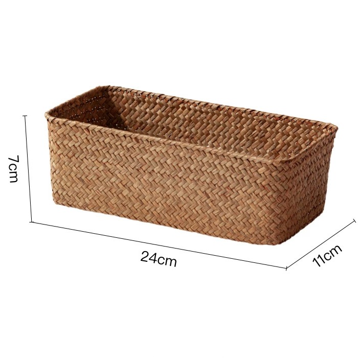 Hand-Woven Natural Seagrass Storage Basket product view