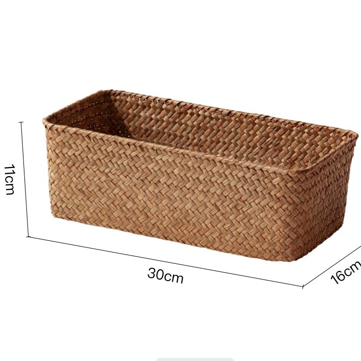 Hand-Woven Natural Seagrass Storage Basket product view